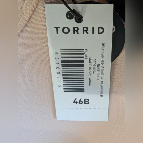 Torrid Amplify T-Shirt Push-Up Bra ROSE DUST Size: 46B NWT - Picture 3 of 7